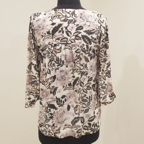 LOFT White Multi Print Size XS Top - Picture 3 of 8